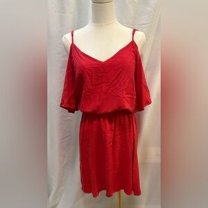 Splendid Vibrant Red Cold Shoulder Dress